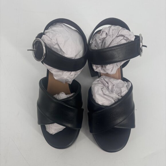 Journee Collection Women's Faux Leather Akeely Strappy Heels Black Size 6 NWB - Picture 2 of 8